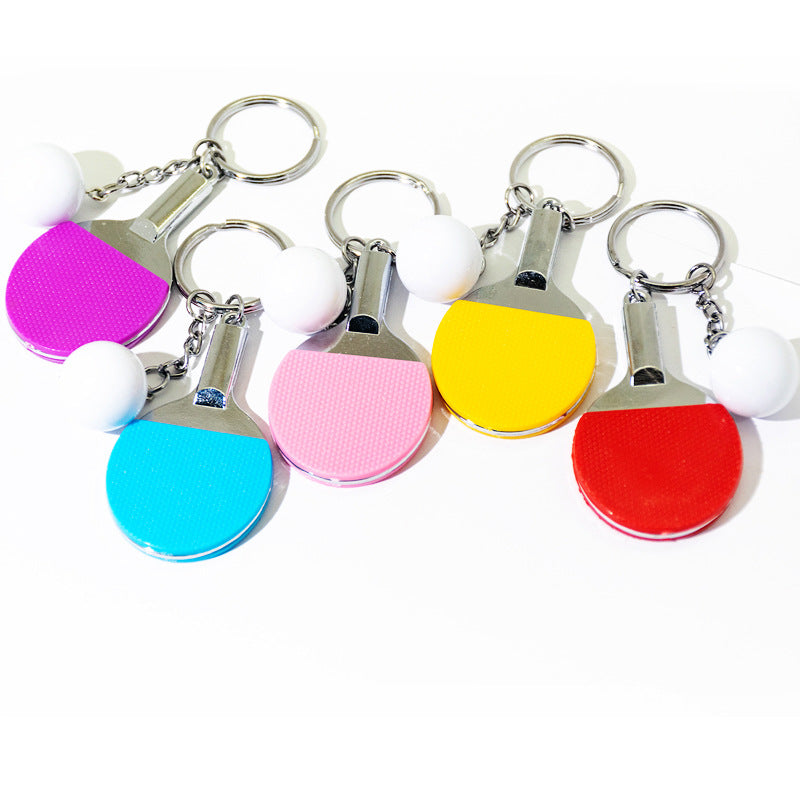 wholesale Metal Mini Real Table Tennis Racket Keychain